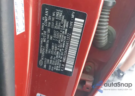 2017 Hyundai Tucson Se Plus z USA, uszkodzony, nr VIN KM8J33A4XHU411372